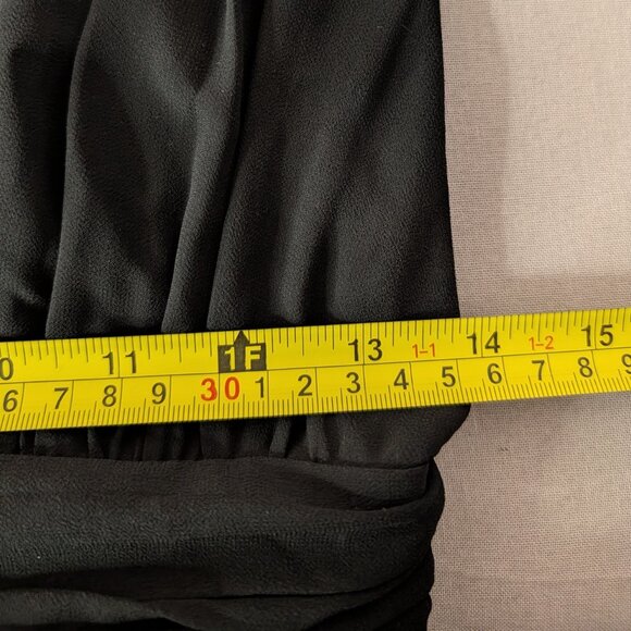 Lulus Size Medium Heavenly Hues Black Chiffon Deep V-Neck Maxi Dress - Picture 9 of 12